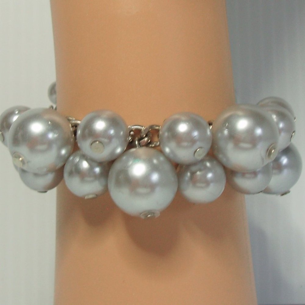 Set Costume Jewelry Bracelet Earrings Pearl Look